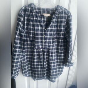 Loft Long Sleeve 5 button Front Blouse